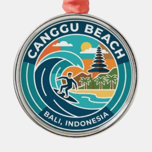 Canggu Beach Indonesia Metal Ornament