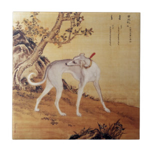 Cangshuiqiu 苍水虬 ~ Greyhound ~Giuseppe Castiglione~ Ceramic Tile