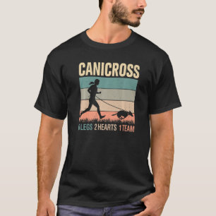 Canicross 6 Legs 2 Hearts 1 Team  Dog Running  Pun T-Shirt