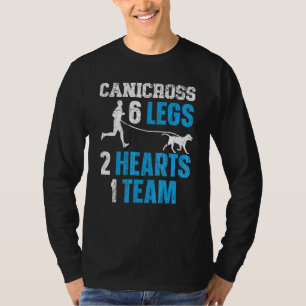 Canicross 6 Legs 2 Hearts 1 Team Dog Running Sport T-Shirt