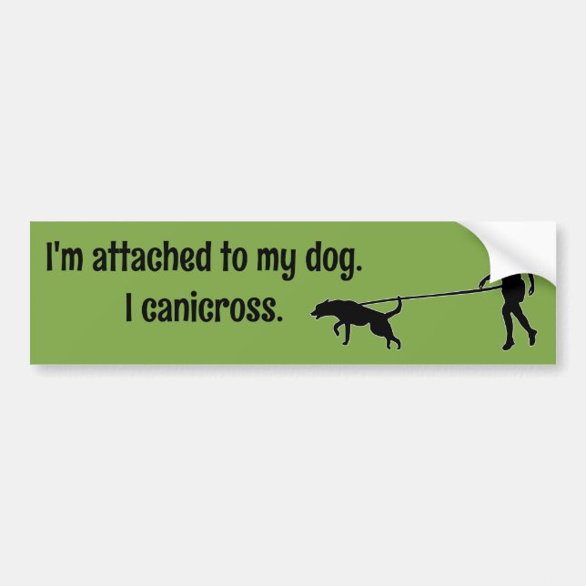 Canicross - Attached to My Dog McNab Bumper Sticker (Front)