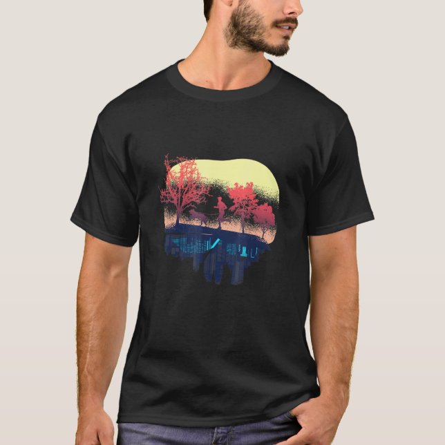 Canicross Jogging And Dog Sports In The Field T-Shirt (Front)