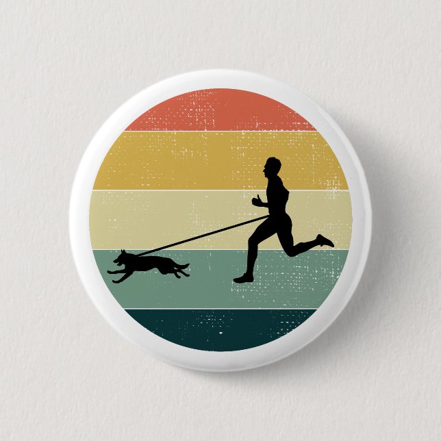 Canicross Trail Running Runner Dog Sport 6 Cm Round Badge (Front)