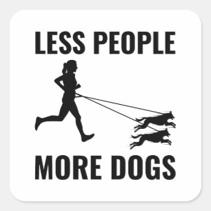 Canicross Trail Running Runner Dog Sport Outdoor Square Sticker