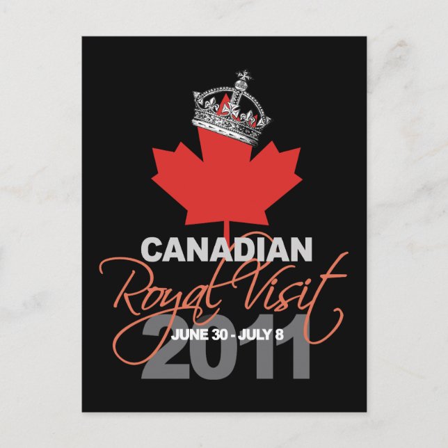 Canidian Royal Visit - William & Kate Wedding Postcard (Front)