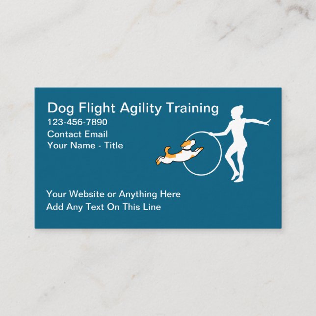 Canine Agility Dog Training Services Business Card (Front)