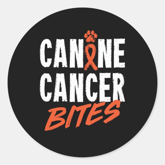 Canine Cancer Bites Classic Round Sticker (Front)