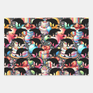 Canine Celebration Fun Pooping Dog  Wrapping Paper Sheet