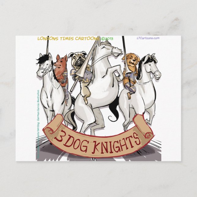 Canine Chivalry Funny Cartoon Postcard (Front)