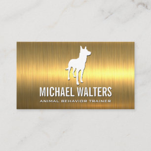 Canine Dog Logo Gold Metallic Business Card
