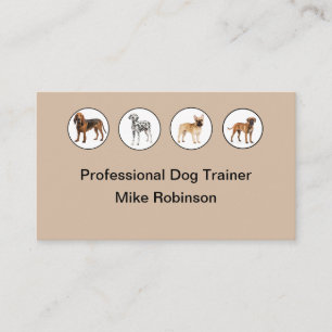 Canine Dog Trainer Modern Business Cards