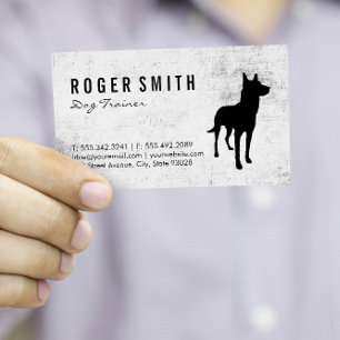 Canine Dog Training Grungy Background Business Card