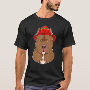 Canine Handler I Fireman Dog I Firefighter Pitbull T-Shirt