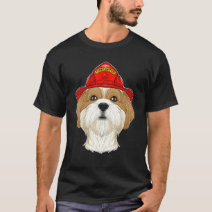 Canine Handler I Fireman Dog I Firefighter Shih Tz T-Shirt