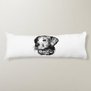 Canine Head Sketch Body Cushion