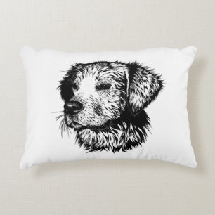 Canine Head Sketch  Decorative Cushion