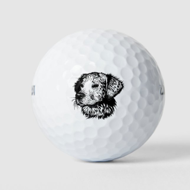 Canine Head Sketch  Golf Balls (Front)