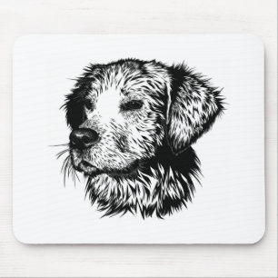 Canine Head Sketch Mouse Pad