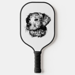 Canine Head Sketch Pickleball Paddle
