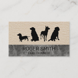 Canine Pack   Dog Training   Leather Marble Business Card