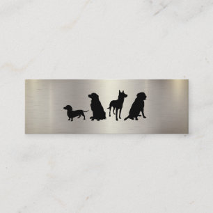 Canine Pack   Dog Training Metal Shiny Background Mini Business Card