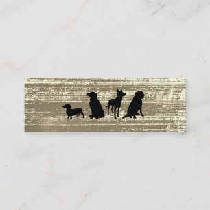 Canine Pack   Dog Training Rustic Texture Mini Business Card