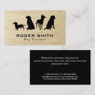 Canine Pack   Dog   Wood Grain Business Card