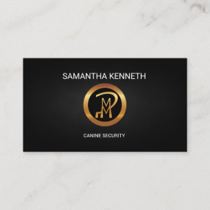 Canine Security Faux Gold Logo Security Consultant Business Card