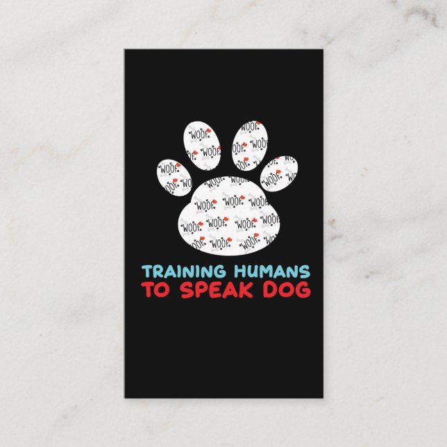 Canine Training Dog Trainer Puppy Dog Speaker Business Card (Front)