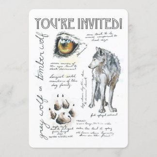 Canis Lupus Wolf Illustration Invitation