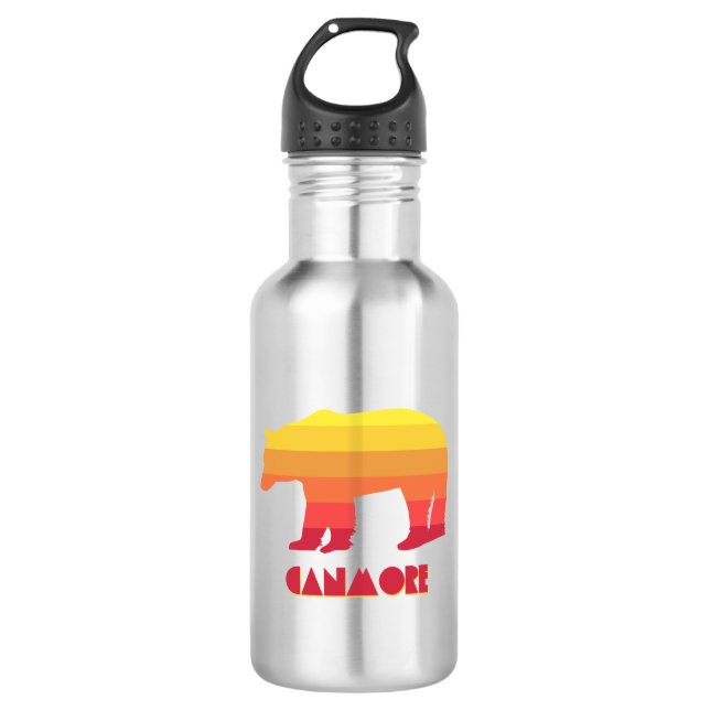 Canmore Alberta Rainbow Bear 532 Ml Water Bottle (Front)
