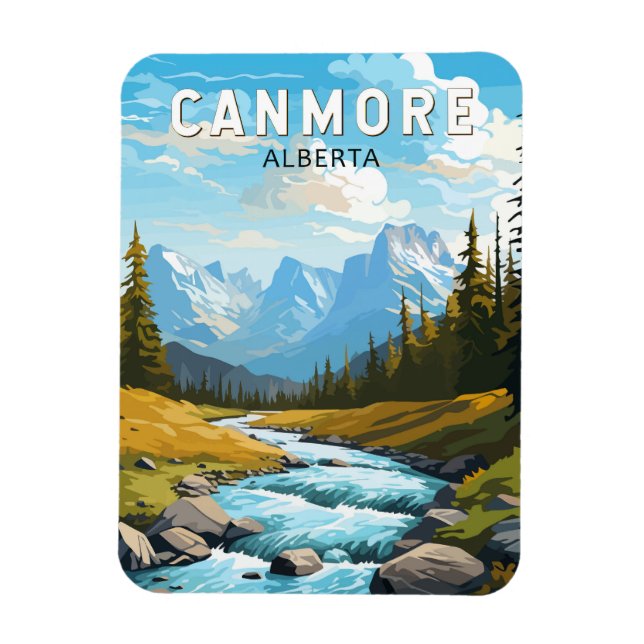 Canmore Canada Travel Art Vintage Magnet (Vertical)