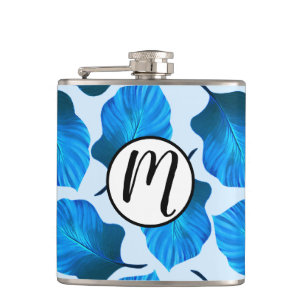 Canna Tropicanna Tropical Leaves in Blue Hip Flask