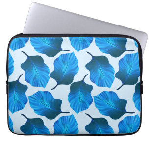 Canna Tropicanna Tropical Leaves in Blue Laptop Sleeve