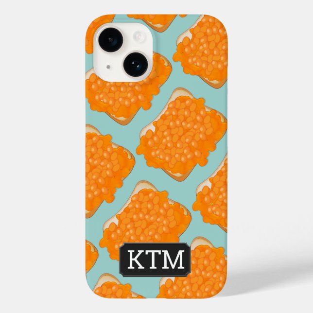 Canned Beans on Toast and your initials on Case-Mate iPhone Case (Back)