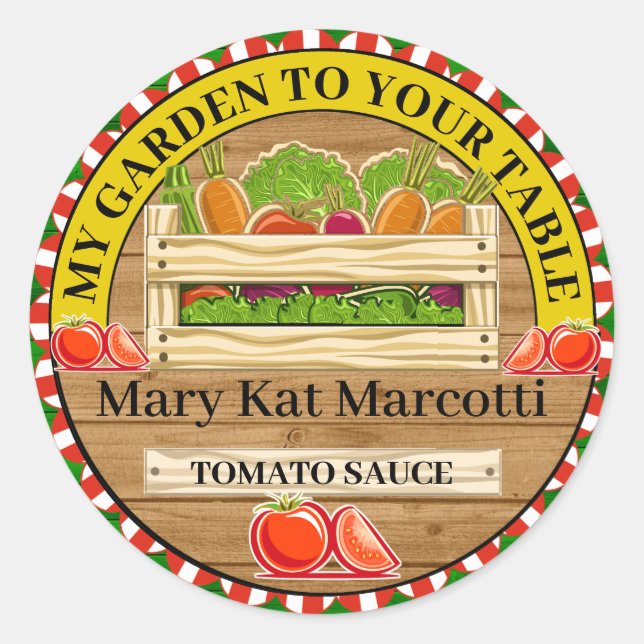 Canned From the Garden Farm Classic Round Sticker (Front)