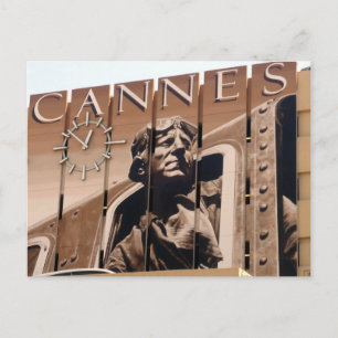 cannes clock postcard