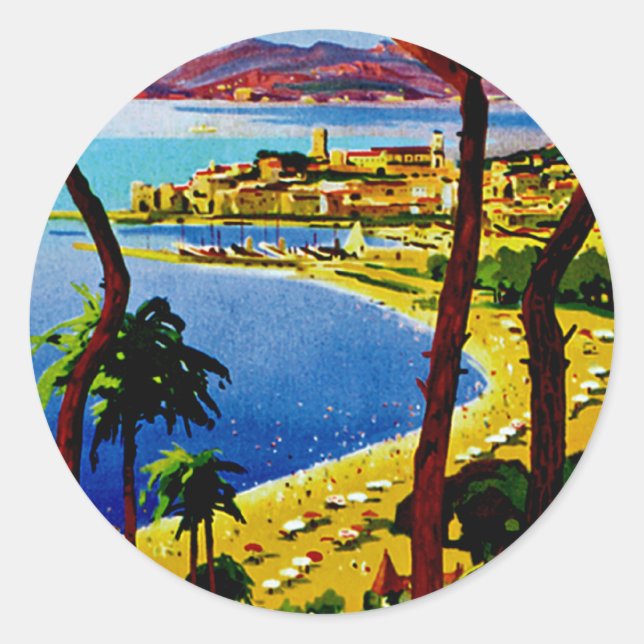 Cannes ~ Cote d'Azur Classic Round Sticker (Front)
