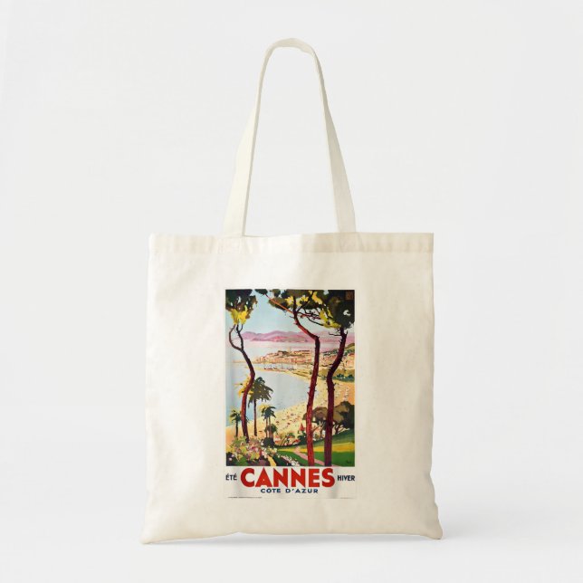 Cannes Côte d'Azur French Riviera Vista Summer Ret Tote Bag (Front)