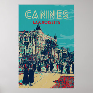 Cannes Côte d'Azur La Croisette Illust France  Pos Poster