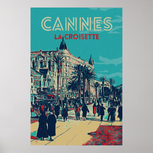 Cannes Côte d'Azur La Croisette Illust France  Pos Poster (Front)