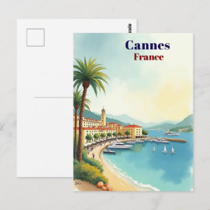 Cannes France Vintage Famous Travel Place Postcard