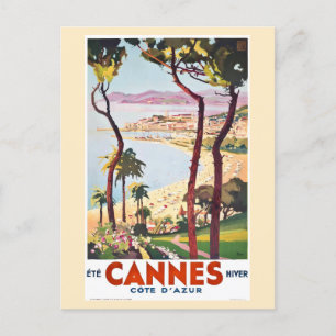 Cannes France Vintage French Riviera Travel Postcard