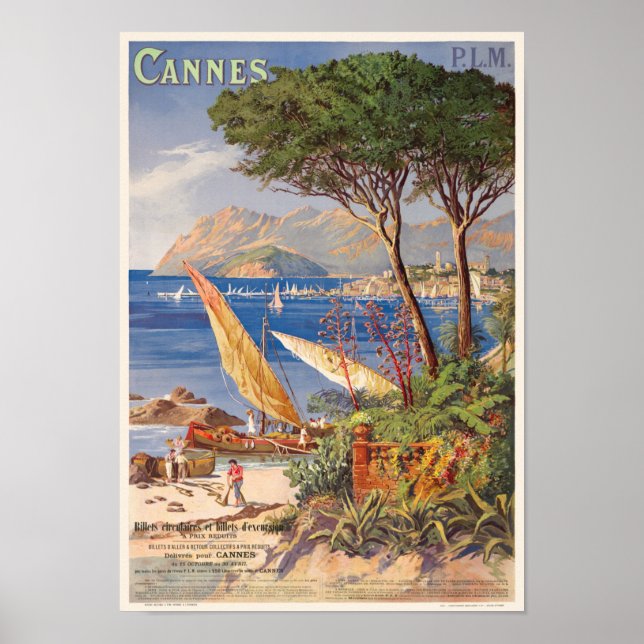 Cannes France Vintage Poster 1900 (Front)