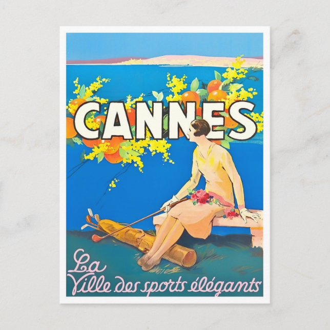 Cannes France vintage travel Postcard (Front)