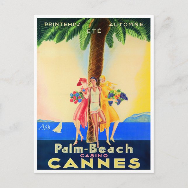 Cannes France vintage travel Postcard (Front)