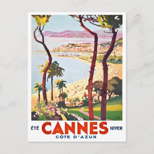 Cannes France vintage travel Postcard (Front)