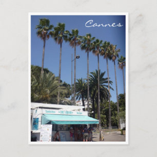 cannes palms stand postcard