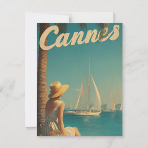 Cannes vintage travel postcard
