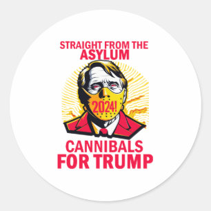 CANNIBALS FOR TRUMP CLASSIC ROUND STICKER